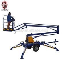 10-18m hydraulic sky arm lift/aerial working diesel engine towable telescopic boom lift workform